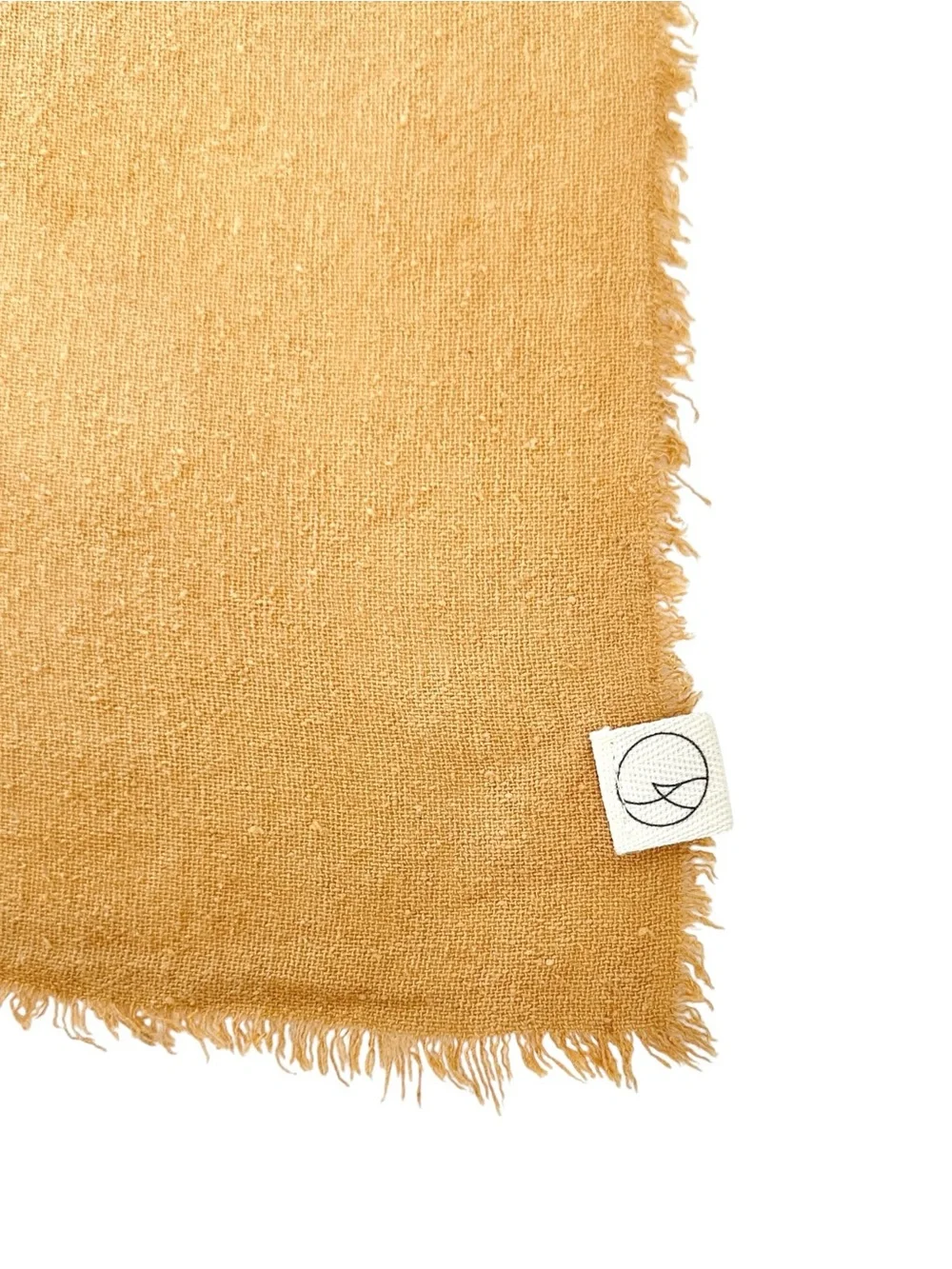 RAW SILK Eco Raw Studio Brown Wild Silk Noil Mini Scarf in Solid Desert Gold